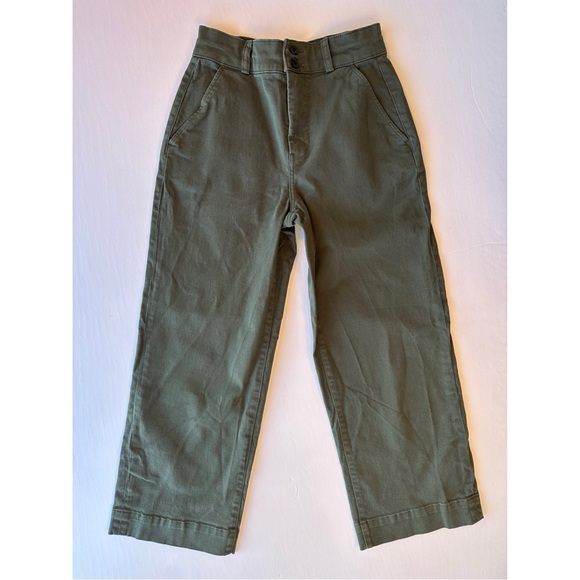 Everlane Organic Wide Leg Utility Pant Size 6 Khaki Olive Green - Picture 6 of 16